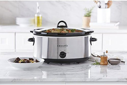 Crock-Pot 7 Quart Oval Manual Slow Cooker – Stainless Steel - Select 7jqeb4
