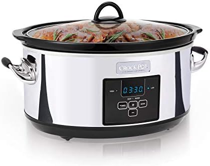 Crock-Pot 7 Quart Programmable Slow Cooker – Polished Platinum - Select 3xtarv