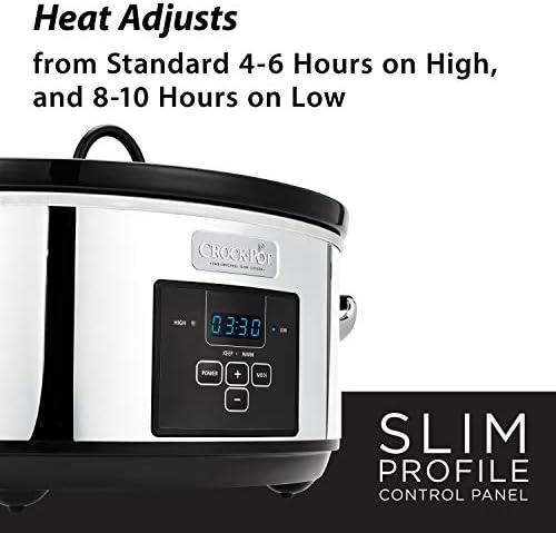 Crock-Pot 7 Quart Programmable Slow Cooker – Polished Platinum - Select 3xtarv