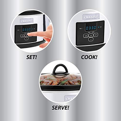 Crock-Pot 7 Quart Programmable Slow Cooker – Polished Platinum - Select 3xtarv