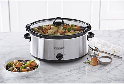 Crock-Pot 7 Quart Oval Manual Slow Cooker – Stainless Steel - Select 7jqeb4