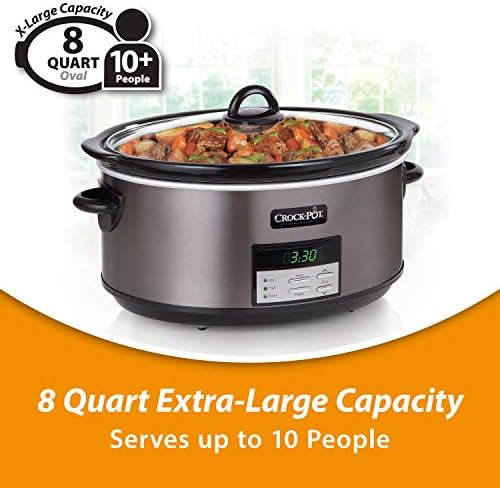 Crock-Pot 8 Quart Programmable Slow Cooker with Auto Warm - Select 9ekihp