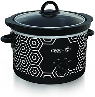Crock-Pot 4.5 Quart Portable Slow Cooker – Black & White - Select t2s1vo