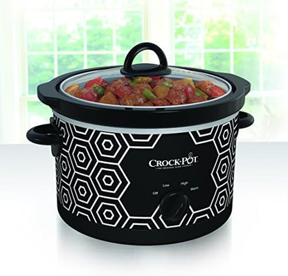 Crock-Pot 4.5 Quart Portable Slow Cooker – Black & White - Select t2s1vo