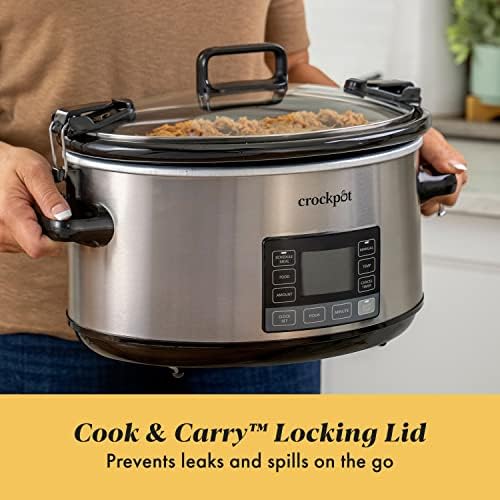Crock-Pot 7 Quart Portable Programmable Slow Cooker with Timer - Select 3djti6