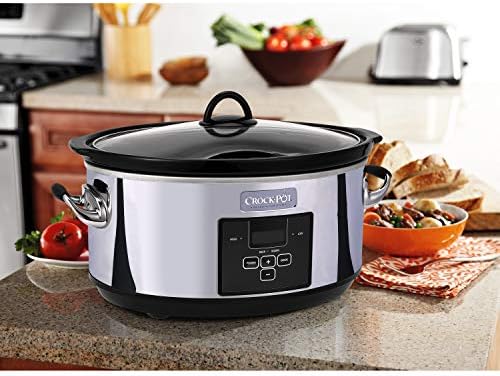 Crock-Pot 7 Quart Programmable Slow Cooker – Polished Platinum - Select 3xtarv