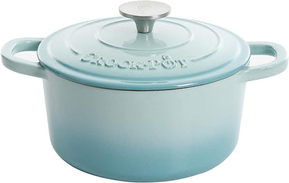 Crock-Pot 3 Quart Enameled Cast Iron Dutch Oven – Aqua - Select fl1v6s