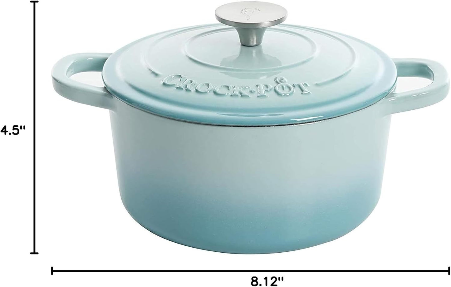 Crock-Pot 3 Quart Enameled Cast Iron Dutch Oven – Aqua - Select fl1v6s
