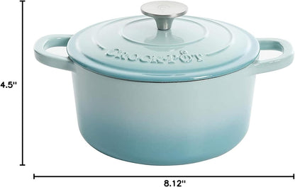 Crock-Pot 3 Quart Enameled Cast Iron Dutch Oven – Aqua - Select fl1v6s
