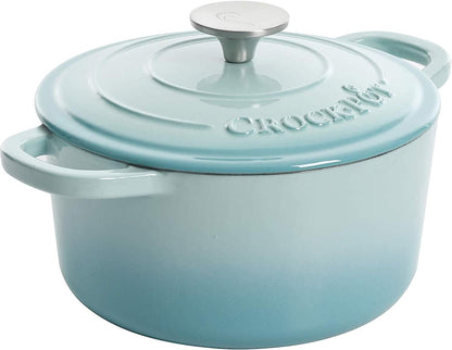 Crock-Pot 3 Quart Enameled Cast Iron Dutch Oven – Aqua - Select fl1v6s